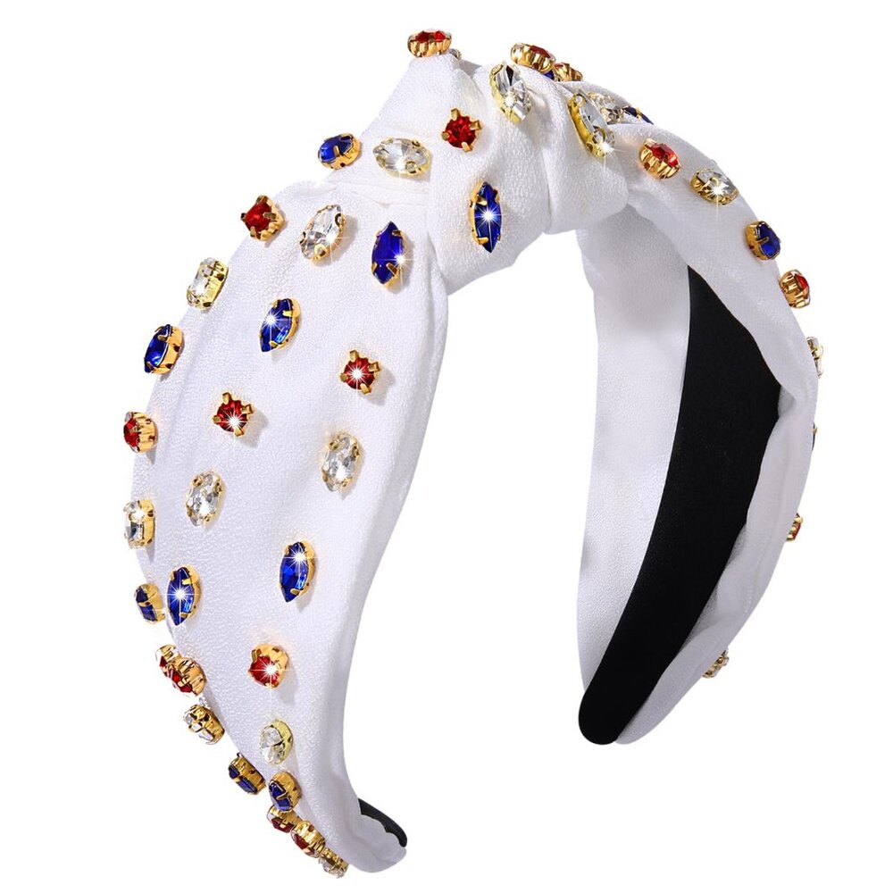 Pearl Rhinestone Wide Headband - Picture 4 of 7